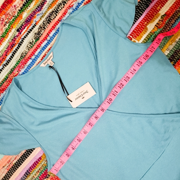 ⭐HP⭐ JUICY COUTURE DRESS BABY BLUE RUFFLE HIGH LOW - Picture 9 of 12